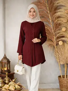 Kebaya Tunik Kartini Panjang Muslim Terlaris Atasan Kebaya Modern Bali Termurah Terbaru Polos Simpel Kancing Depan Baju Kondangan Lebaran Lamaran Nikahan Wisuda Sekolah Muslimah Tangan Panjang Baju Adat Wanita Kebaya Encim Kutubaru Crinkle Airflow