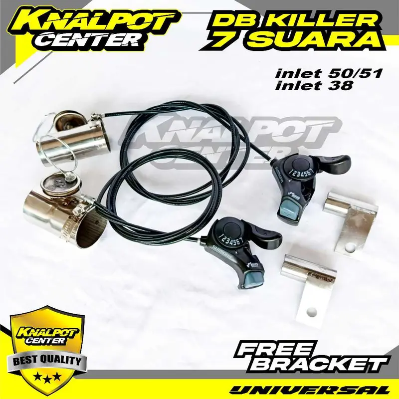 DB Killer 3 Suara Inlet 50mm dan 38mm - perdam suara 7 suara dengan switch atau shifter pengontrol 0