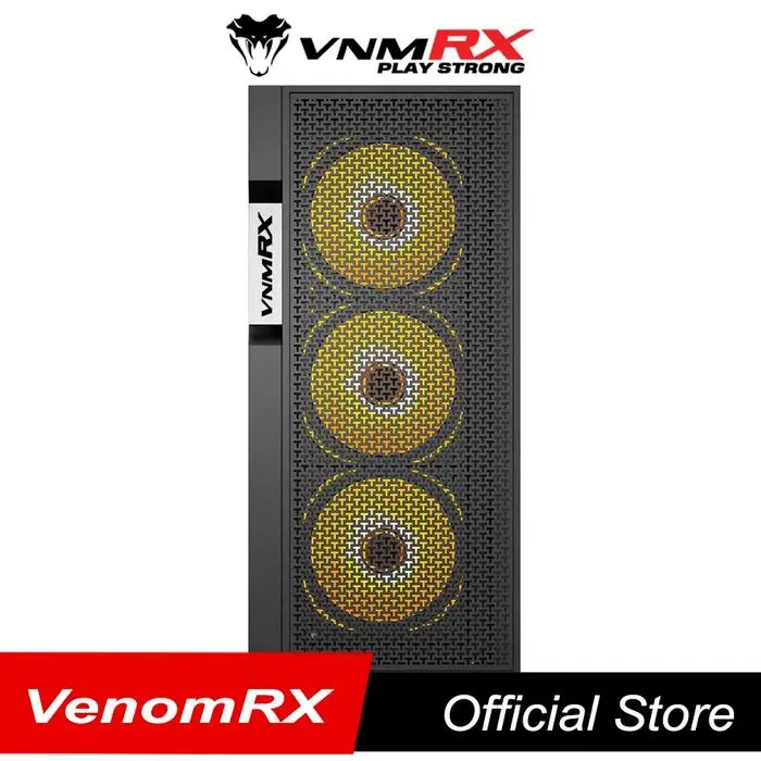 VENOMRX CASING PC ARUNA BLACK MICRO ATX TEMPERED GLASS 4X120MM ARGB FAN