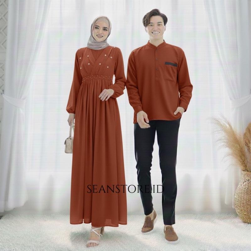 NEW - BAJU PASANGAN KOKO LENGAN PANJANG / SET COUPLE VIRAL 2 UKURAN / CP SUAMI ISTRI GAMIS LEBARAN SIMPLE MUSLIM FASHION