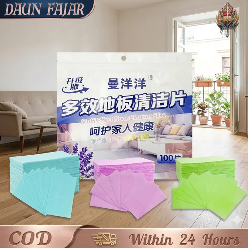 100pcs Tablet Pembersih Lantai Penghilang Noda Mengilapkan Aroma Segar Keramik Ampuh Larut