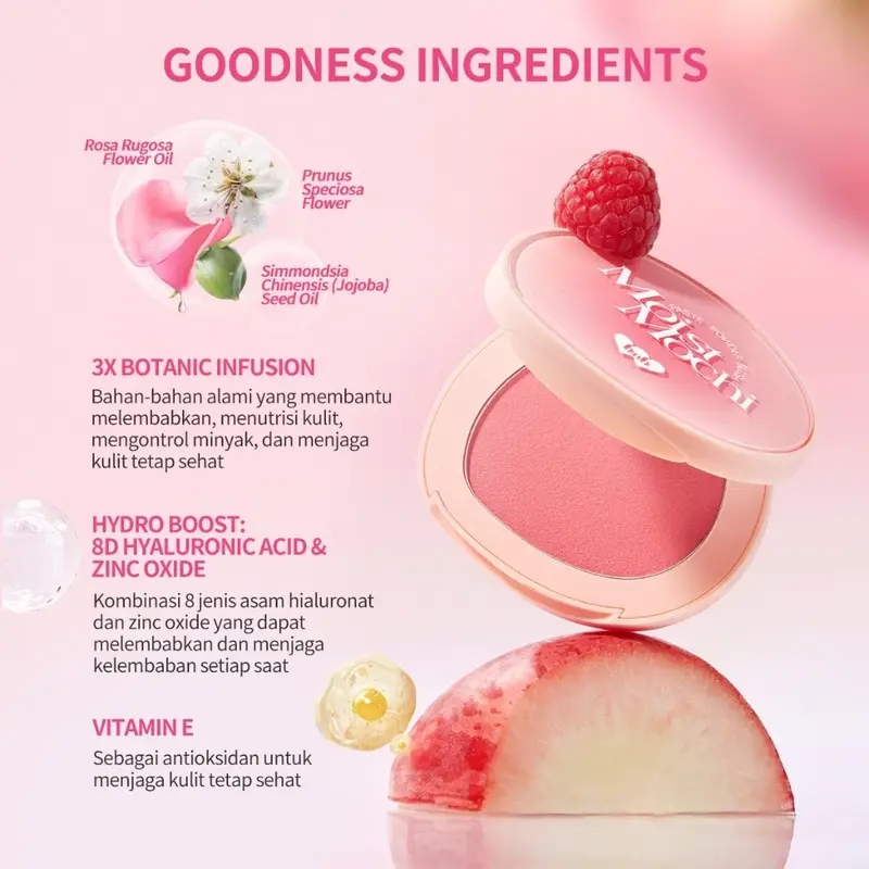 BNB barenbliss Moist Mochi Paste Powder Blush [12H Lasting Color] 2