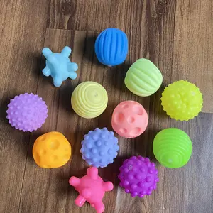 LeLe Toys Bola Pegangan Taktil Multi-Tekstur Karet Lembut untuk Bayi 0-3 Tahun - Mainan Menyentuh & Pijat dengan Warna Macarons Aman & Elastisitas Bagus Air Baby