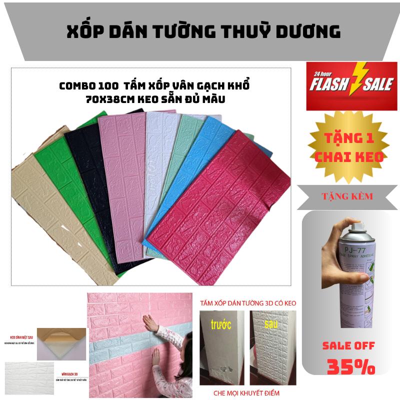   TẶNG 1 CHAI KEO - COMBO TIẾT KIỆM 100 tấm xốp kt  70x38cm VÂN GẠCH 3D  sẵn keo dày 3mm trang trí cửa nhà cửa sạch đẹp sang trọng đá xám trắng phòng bếp giấy dán & đồ trang trí tường xopdantuong 4k xopdantuong  3k 