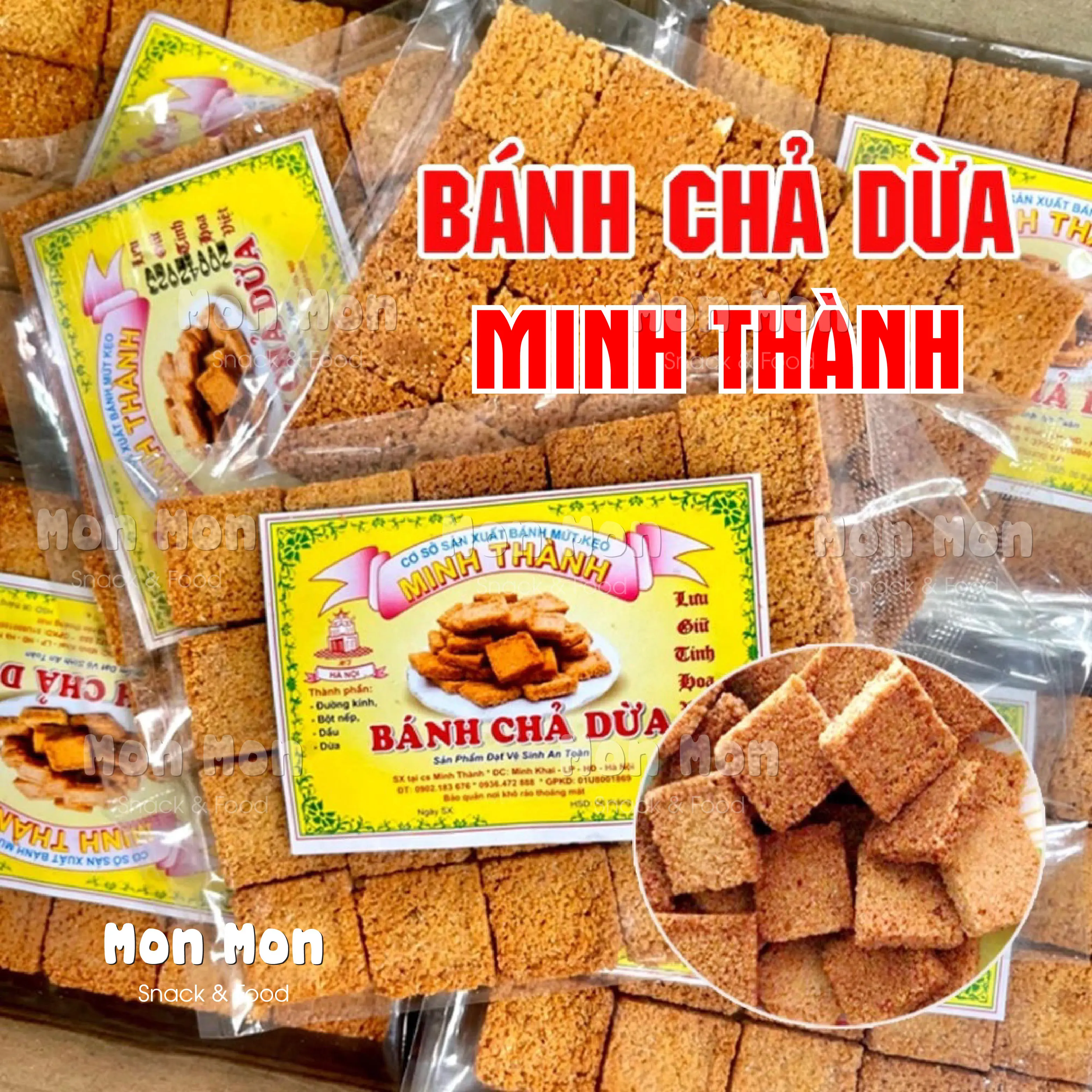 COMBO 5 Gói Bánh Chả Dừa Minh Thành - MonMon Food