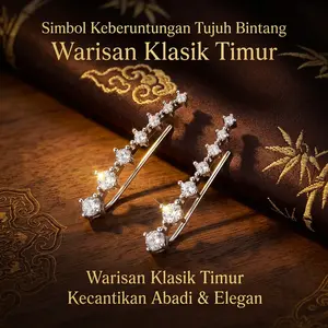 Anting bulan sabit shiny 7 diamond premium quality