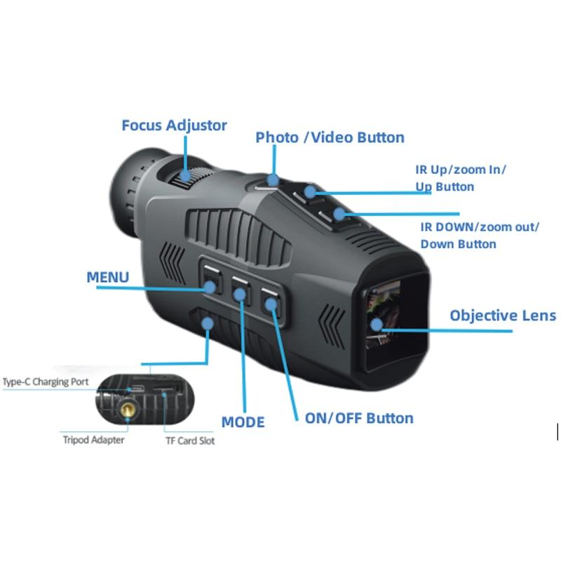 Teropong Digital Monokular Outdoor Night Vision 5x Zoom 1080P - Aotuo R11 2