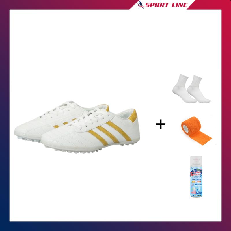 Giày Wika 3 Sọc Khâu Full Đế [ Kèm Bình xịt + Tất + Băng keo] ĐẶT TĂNG SIZE Sneaker Sport Tập Thể Dục Giày Đá Bóng Đá Banh Chống Trơn Trượt giày  bong