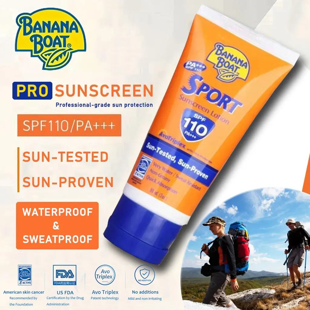 Banana Boat Sport SPF50++ 90ML SPF110 Non-Greasy Water Resistant Sunblock Face Body Sunscreen Sun Care