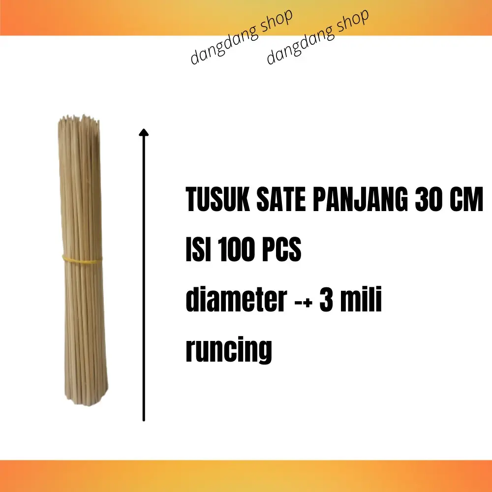 tusuk kentang spiral 30cm diameter kisaran 3 mili isi 100pcs tusuk sate 30cm tusuk sate panjang bisa untuk buket Kitchenware