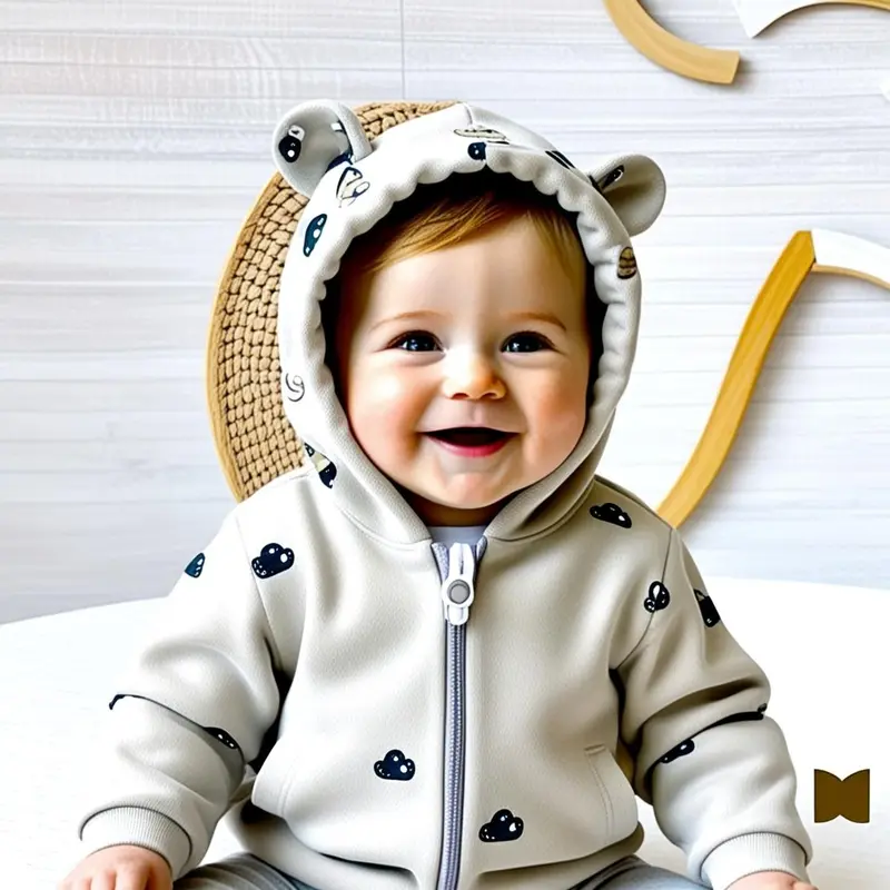 0-2 TAHUN FREE ONGKIR COD JAKET ANAK BAYI BALITA  - Jaket Bayi Baby BEAR / baby BEAR 3 WARNA / jaket anak biru merah perempuan lengan bulu Ritsleting Gray 1