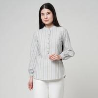 Gambar MCB Blouse Wanita Lengan Panjang Rimple Stripe Biru-Hijau Reg Big Size M-XXXXL | 55.5102125 - Biru-Hijau, L dari MCB CLOTHING Kab. Tulungagung 1 Tokopedia