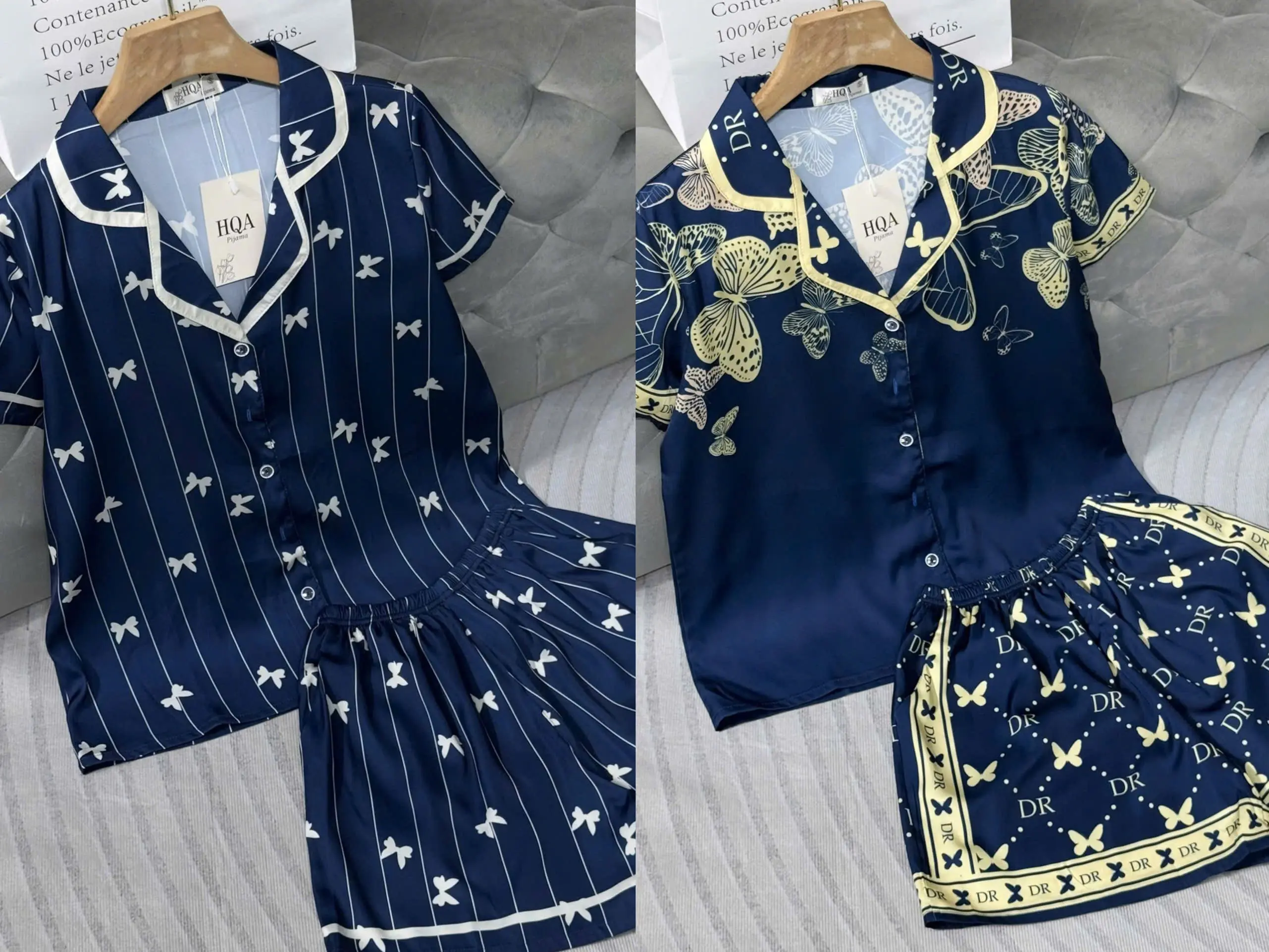 LATIN ĐB XANH ( 40- 62Kg) - Pijama latin lụa mịn thiết kế họa tiết DỄ THƯƠNG VÀ SANG TRỌNG, BỘ ĐÙI