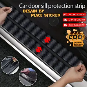 Stiker Ambang Pintu Mobil Suzuki Serat Karbon 3D Universal 9/8Pcs Tahan Lama Anti Gores Dekorasi Panel Pintu