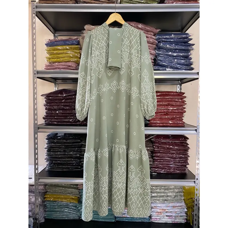 Set Gamis Hijab Milova Gamis Motif Fit To Ld 120cm 5
