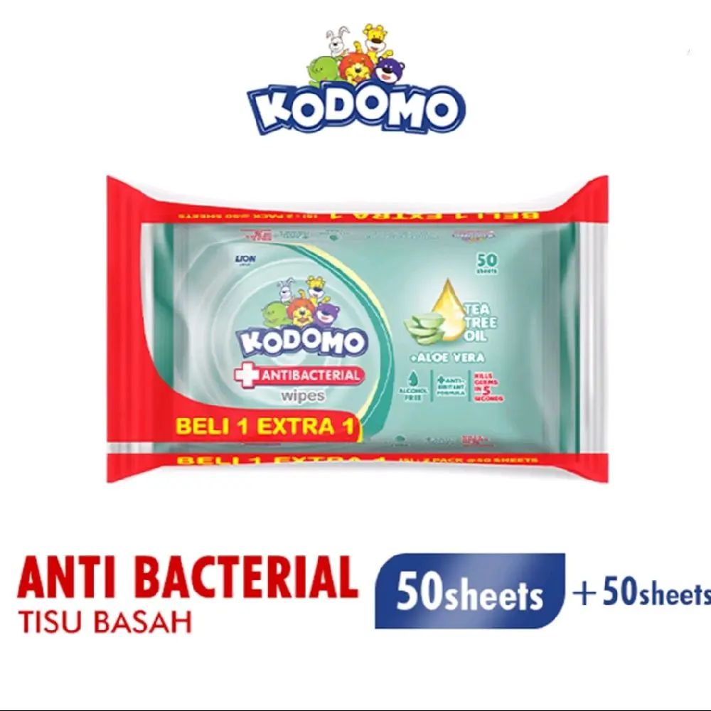 TISU BASAH KODOMO (50s x 2) anti bacterial / baby wipes pink / baby wipes blue