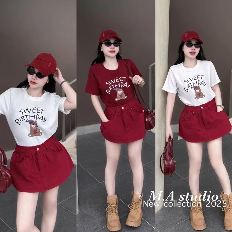 [Bigsize 60-90kg] chân váy jean dáng xoè nhẹ lưng cao(trơn) nữ