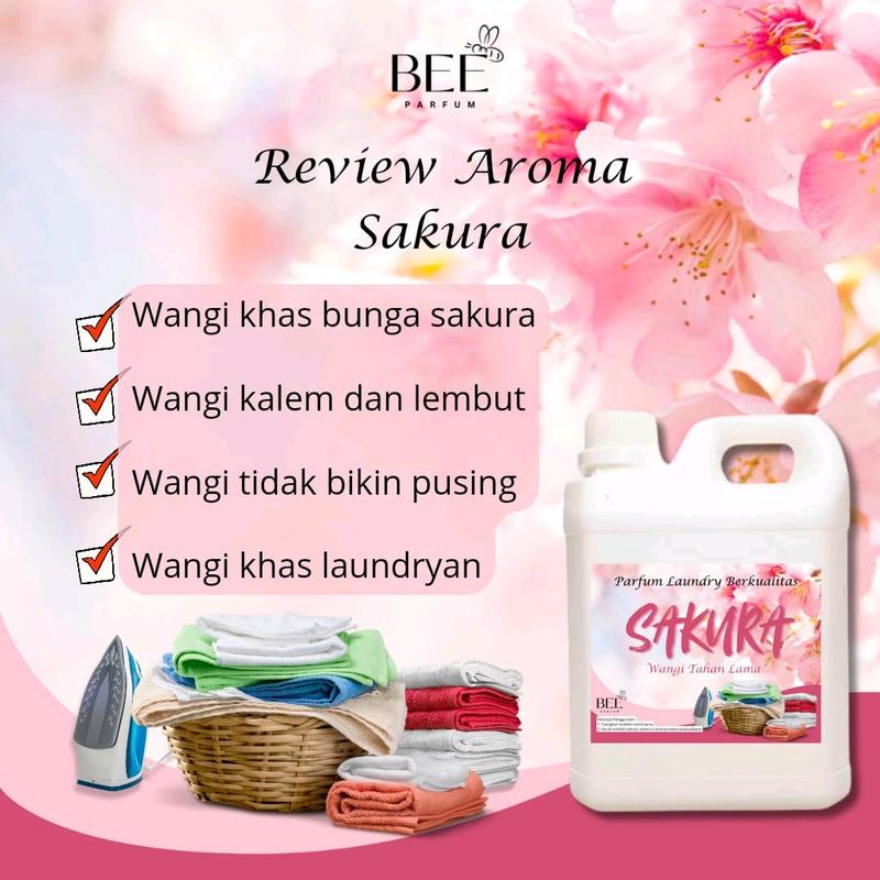 BEE Parfum Laundry Aroma Sakura Akasia Snappy Ocean Fresh 1 Liter Terlaris Wangi Tahan Lama | Pengharum Pewangi Pakaian Laundry 4