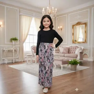 bawahan kebaya anak usia 7-12 tahun/rok plisket batik/bawahan kebaya anak modern