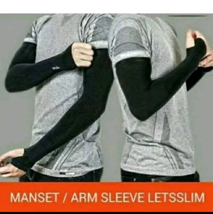 Handsock Sarung Aqua-X Let's Slim Hitam Tebal Quick Dry & Breathable panjang manset tangan 0