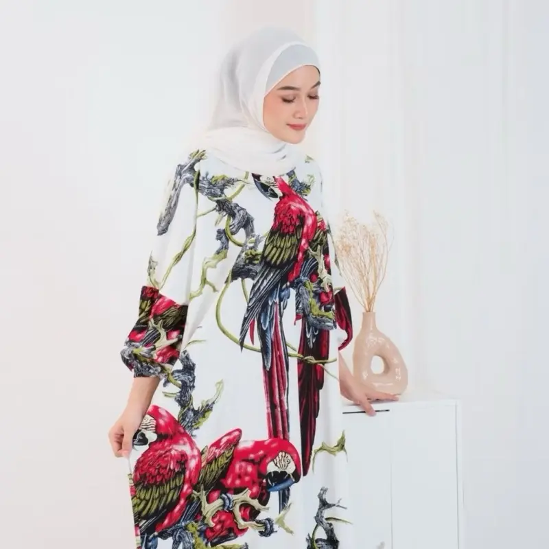 Kaftan Rayon Premium Tebal LD 170 Resleting Busui friendly Gamis Dress Wanita Muslim Panjang