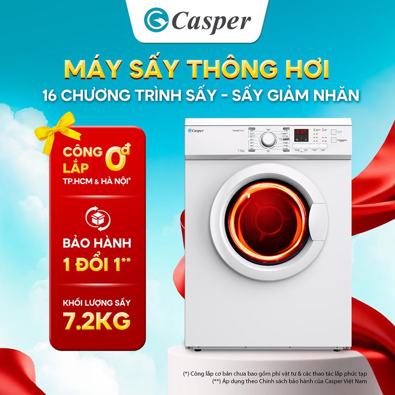 Máy sấy thông hơi Casper 7.2KG TD-72VWD