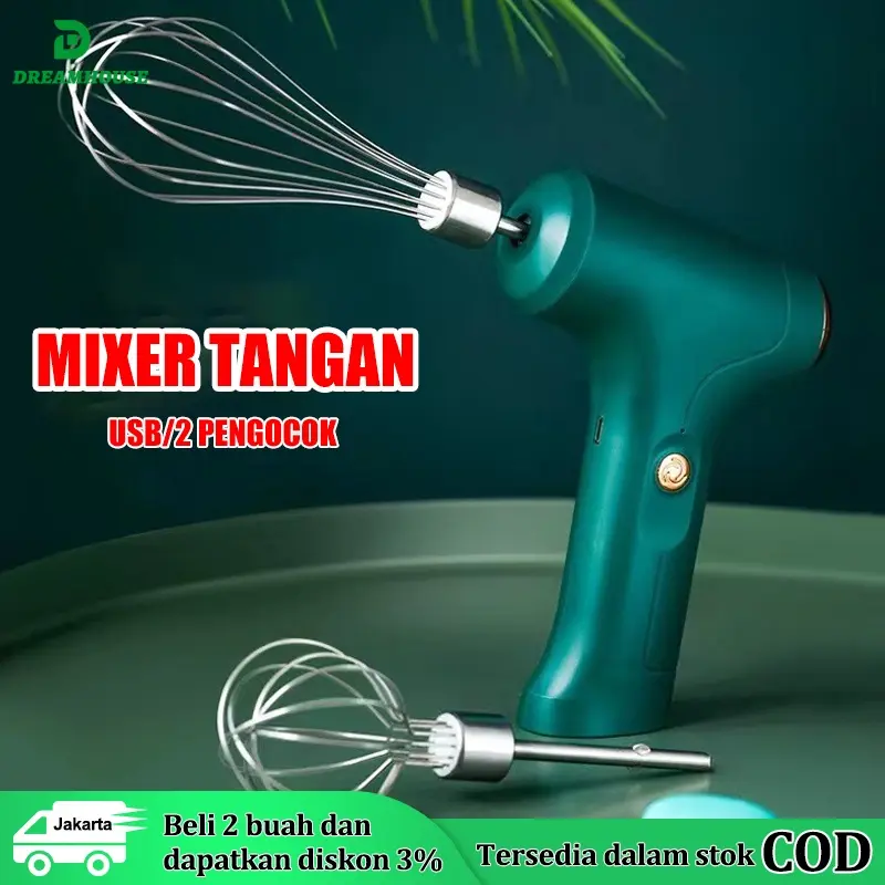 Mixer Tangan Mini Tanpa Kabel USB Rechargeable Hand Mixer 2 Detachable Whisk/Super Hand Mixer Free 2 Buah Alat Pengocok / Mixer RANDOM 0