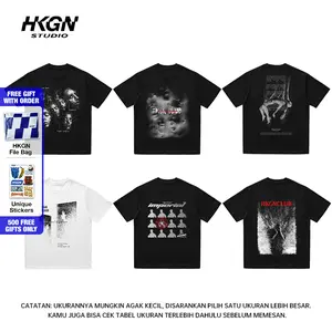Gratis Sticker HKGN Heavyweight Tshirt 230g16s Kaos Pria Style Kece Kaos Nyaman Ketebalan Kaos Tebal Unisex Couple