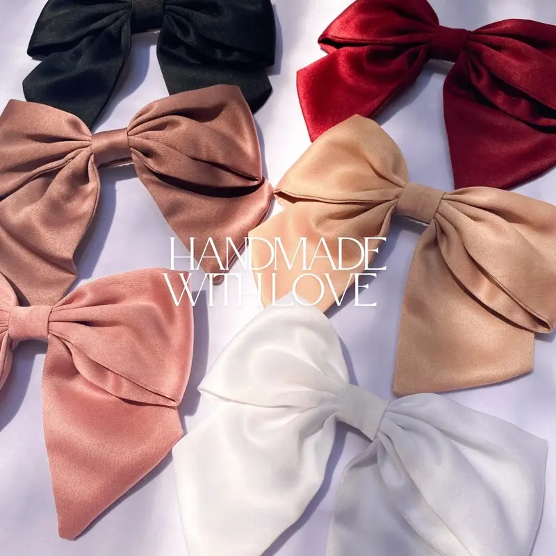Pita Rambut jepit Korea satin Premium Handmade Ribbon - Clips pita korea jepi tankorea poni kunciran ikat penjepit pin rambut 3