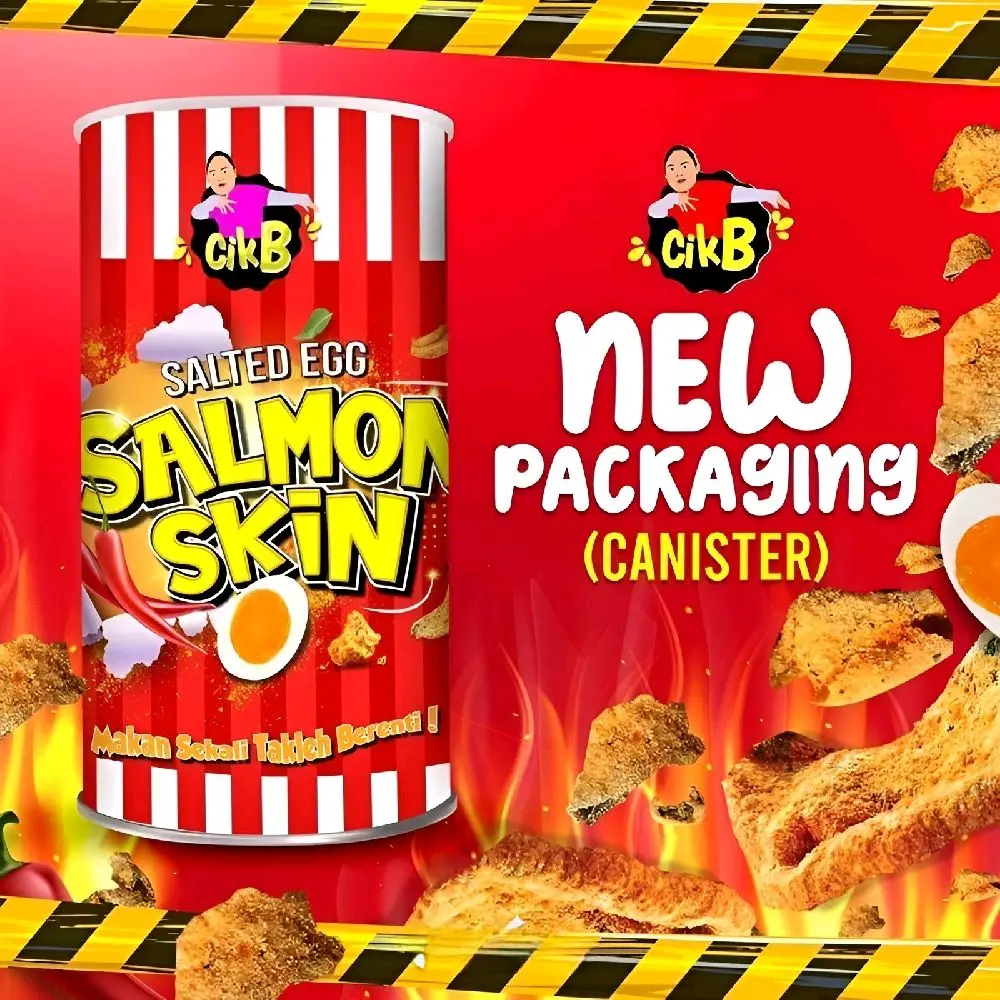 Cik B Salted Egg Salmon Skin Snack 260g - Crunchy and Flavorful