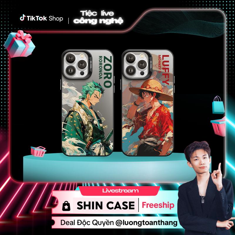 [Shin Case X LuongToanThang712] Ốp Lưng iPhone Luffy Zoro IMD Cứng Nhám, Siêu Chống Sốc, Bảo Vệ Camera - iP 6/6s/7/8/Plus/X/XS/XR/11/12/13/14/15/16/17/Pro/Max