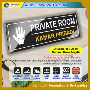 PREMIUM ACRYLIC private room kamar pribadi akrilik sign peringatan pintu kamar rumah dll