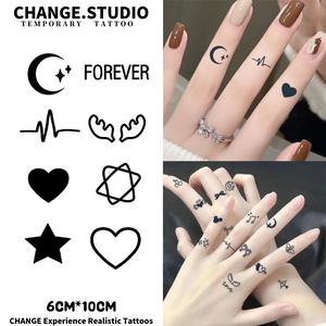 Pelekat Jari, Gambar Kecil Comel, Tahan 15 Hari, Kalis Air, Tahan Gosok, Sesuai untuk Tatu Sementara Pelekat Tatu