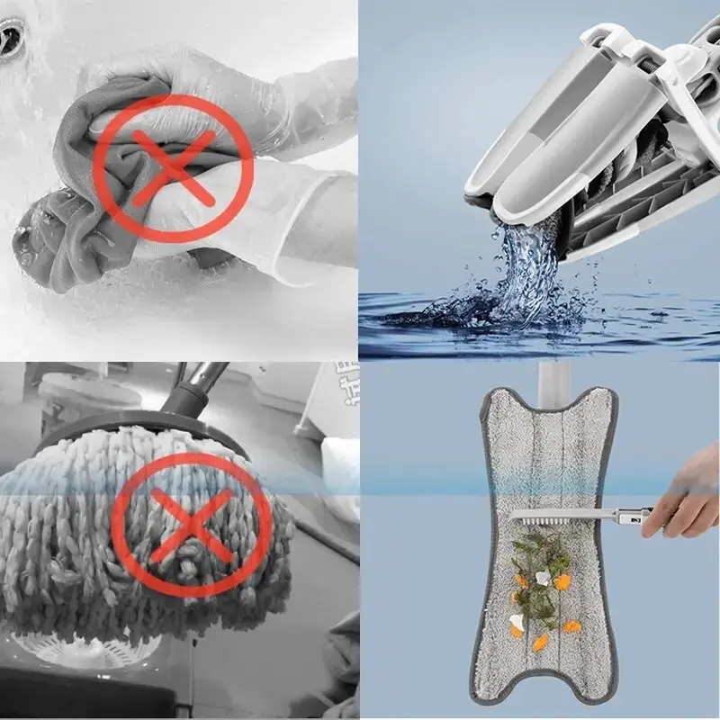 Alat Pel Peras Praktis Mop Magic Bentuk Light X-shape Mop Putar Twist Mop Gagang Panjang 6
