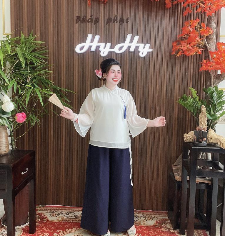 Vĩnh Hy - Bộ Pháp Phục Lễ Chùa Nữ Bigsize Tay Dài Vải Tơ Tằm Nhẹ Nhàng Thanh Lịch-HyHy
