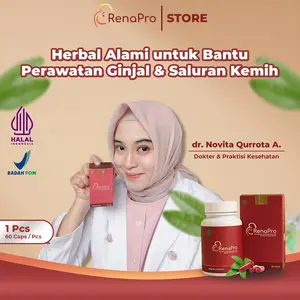 RenaPro Original BPOM 1 BOTOL - Herbal Alami untuk Perawatan Batu Ginjal & Saluran Kemih dengan Daun Tempuyung Kumis Kucing dan Kejibeling Halal dan BPOM