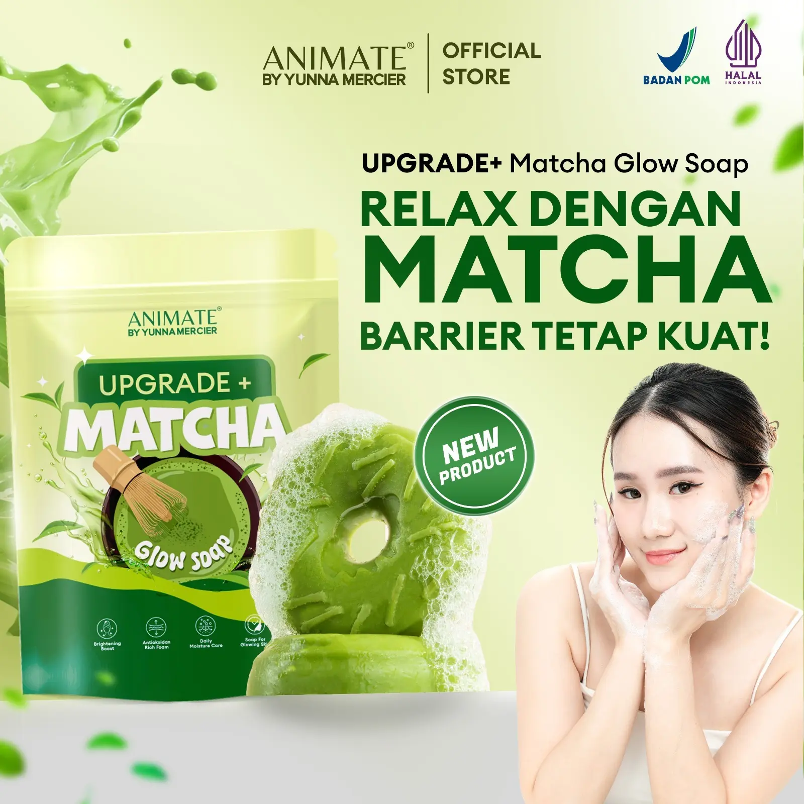 Matcha Glow Soap+Lip Galaxy 01Red Mars+Warm Vanila