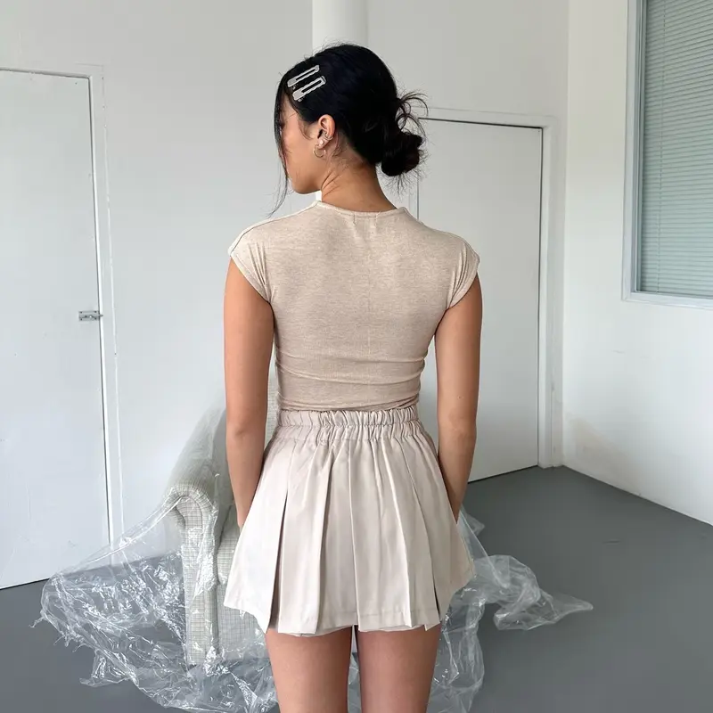 ROKU SKORT - Rok Celana Pendek Highwaist Basic Skirt Wanita Bawahan 8