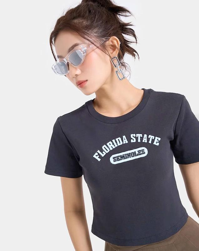 áo xám chì baby tee in chữ trắng phong cách âu mỹ thun 1