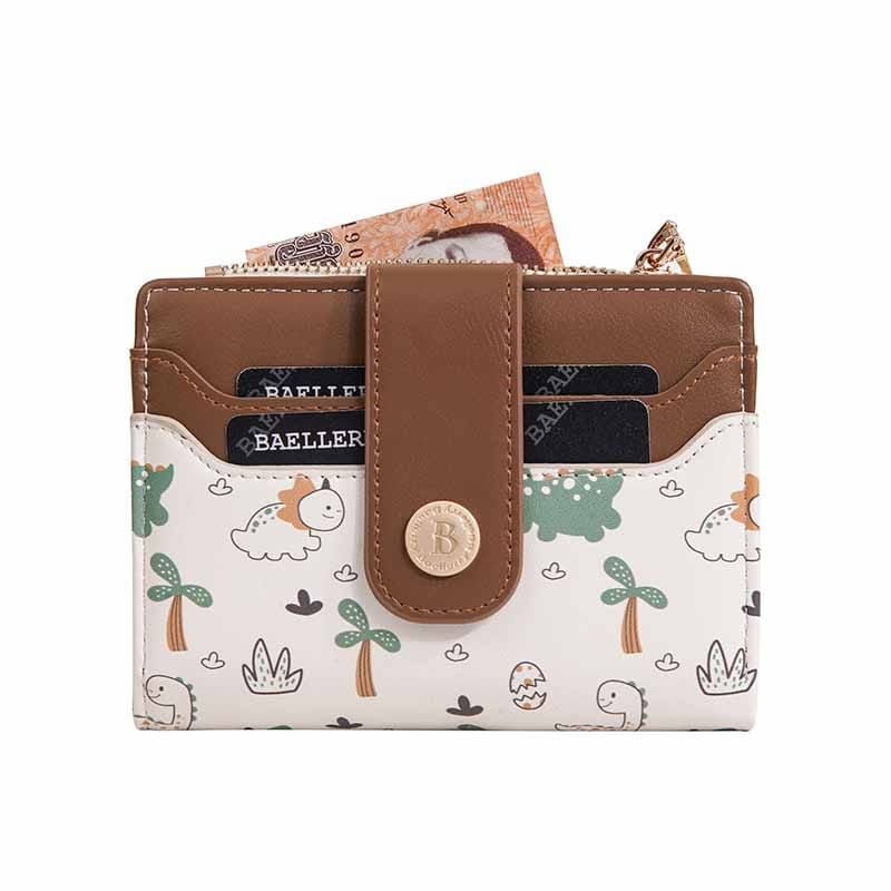 Dompet Dino-Dompet Wanita Dompet Lipat Mini Ala Korea Dompet Kartu Uang Koin Terbaru Dompet Cewek Kulit sintetis tebal