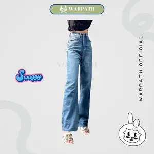 WARPATH - Highwaist Straight Vintage Baggy Jeans Loose Wanita Celana Panjang Cewek SWAGGY 8122