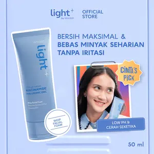 Lightplus by Wardah Face Wash Low pH Nano Niacinamide Hyaluronic Zinc Whip Facial Foam 50 ml | Sabun Cuci Muka Cleansing Pembersih Wajah Terhidrasi Bersih Melembapkan Mencerahkan Kulit Kusam Lightening Light Plus Light+ Lite Liteplus Lite+ Skincare