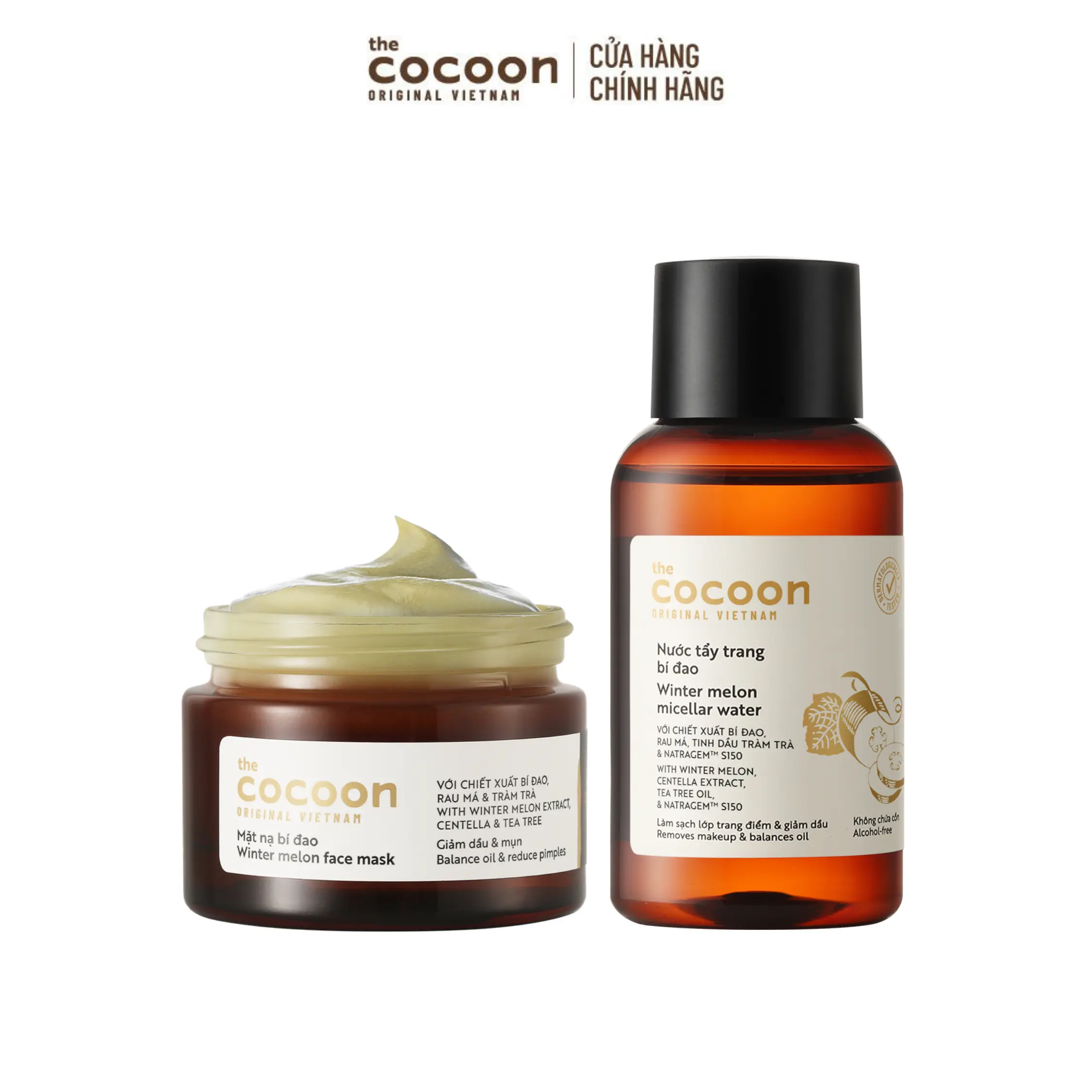 Ảnh đại diện COMBO 1 Mặt nạ bí đao Cocoon giảm dầu & mụn 30ml + 1 Nước tẩy trang bí đao 140ml