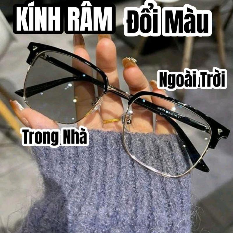 MÃ X11- KÍNH ĐỔI MÀU DƯỚI NẮNG NAM NỮ KHÔNG ĐỘ GỌNG KÍNH HỢP KIM CHỐNG TIA UV400-Mắt Kính Chống NẮng TiTan Kính Mắ Xu Hướng Pc Nửa Viền Pin  kinhmat chinhhang