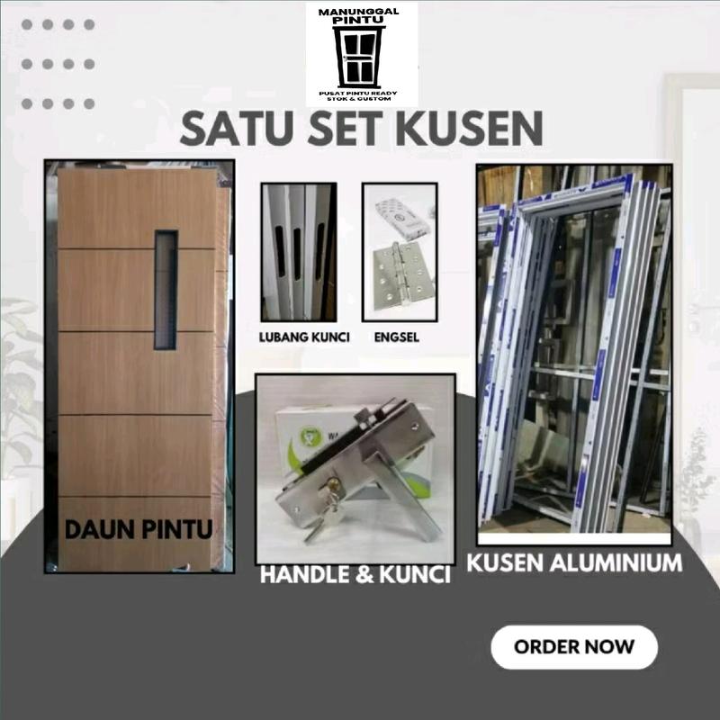 1 SET PINTU MINIMALIS DAN KUSEN ALUMINIUM LENGKAP TINGGAL PASANG - Shop ...