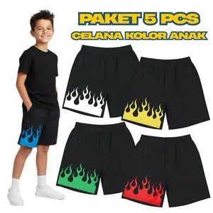 Celana pendek motif api model kekinian terbaru desain menarik