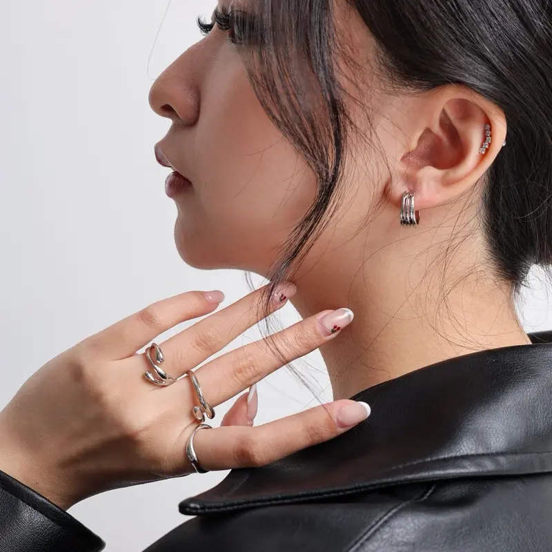 Beur - LISA 3 in 1 Cincin KC Silver Platted Adjustable Ring  / Cincin Open Size 7