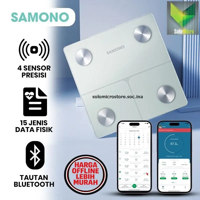 SAMONO SWBS01 Smart Body Fat Scale LED Timbangan Badan Digital SW-BS01