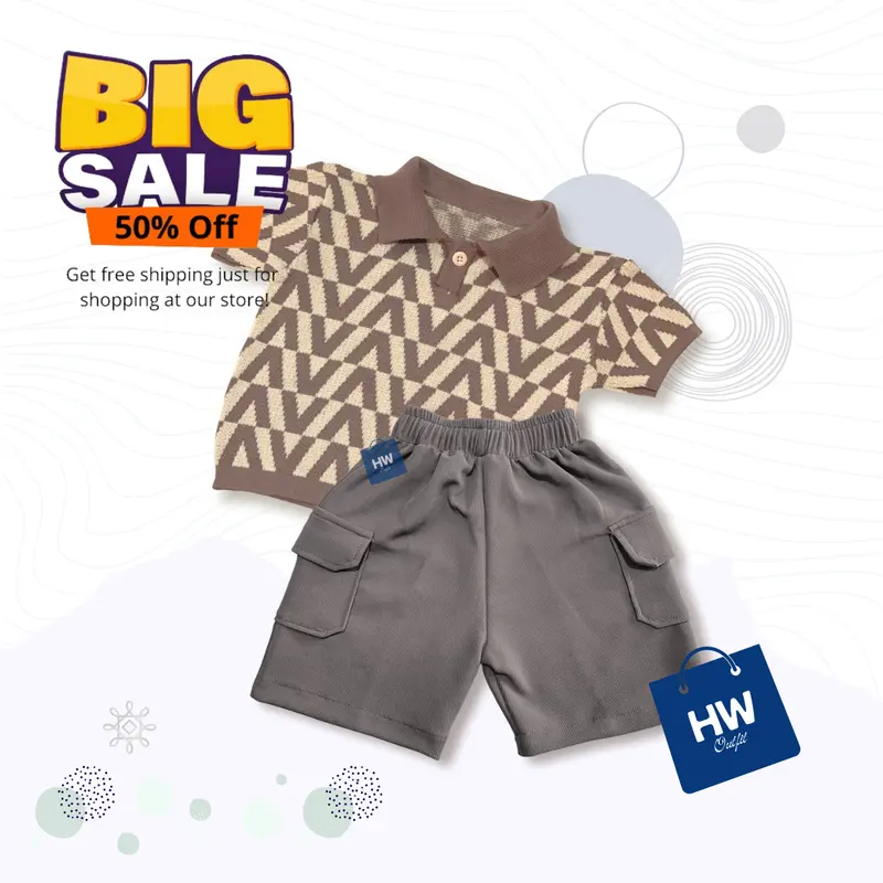 HW ONESET POLO V - Setelan Pakaian Anak LAKI-LAKI Rajut Fashion 2