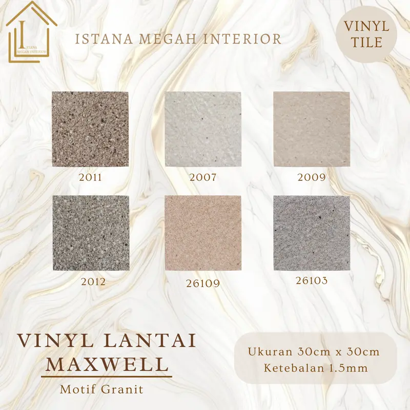 Lantai Vinyl Floor Tile Maxwell Motif Polos Marmer Granite 1